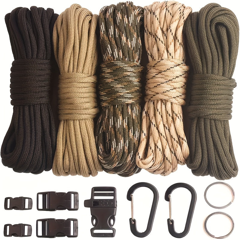 Paracord Bracelet Making Kit DIY Nylon Rope Craft Set with 5 Types of Buckles for Bracelets Keychains Lanyards Survival Gear Beginner to Advanced Handmade Jewelry Craft Supplies