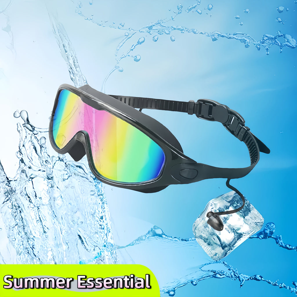 Anti-Fog Swimming Goggles Set – UV Protection, Earplugs & Nose Clip