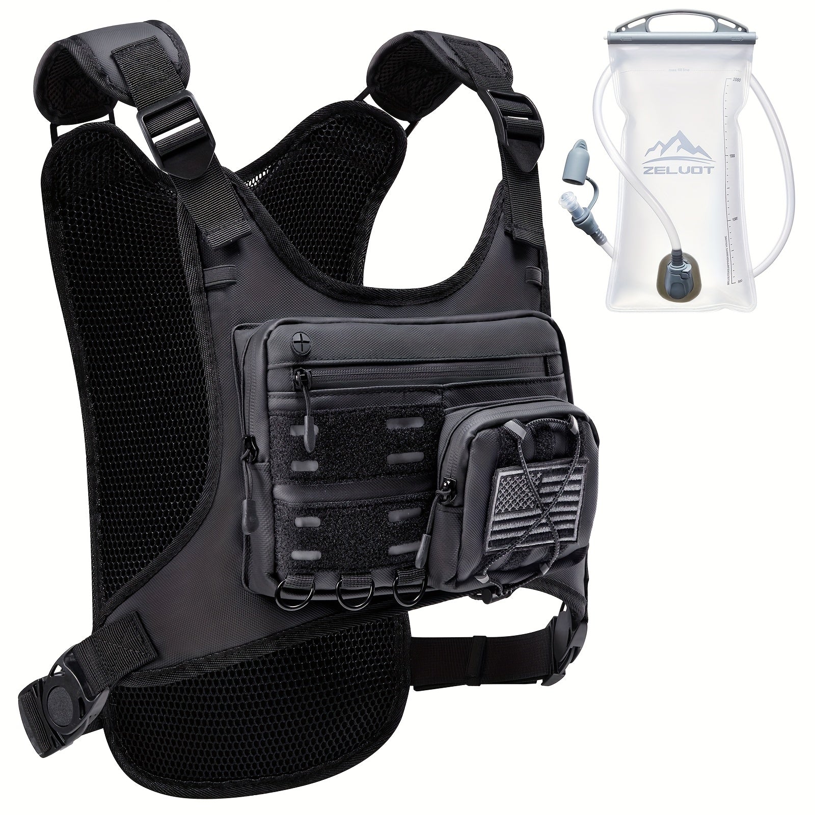 Running Hydration Vest with 2L Water Bladder – Lightweight Reflective Chest Pack for Men Women Marathon Trail Running
