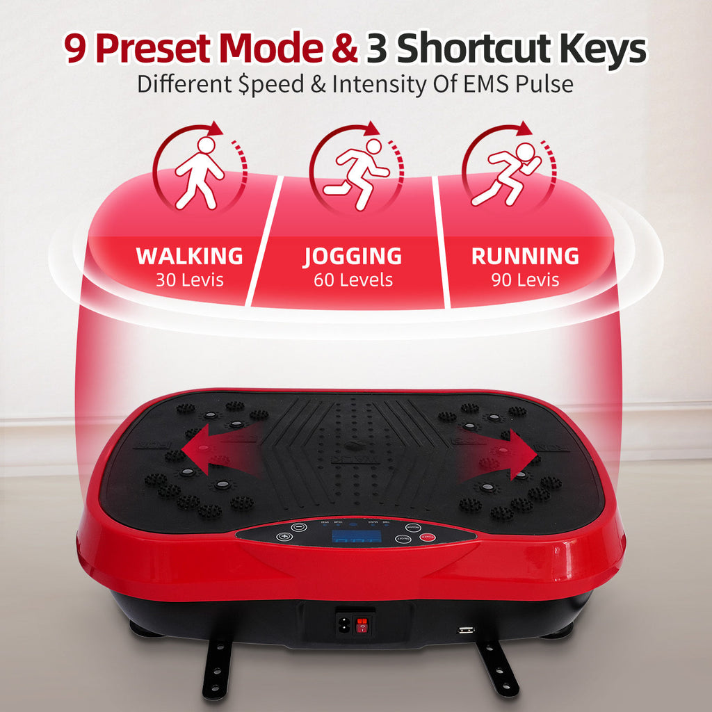 Vibration Plate Exercise Machine 120 Speed Levels – 5 Resistance Bands, LCD Display, Remote Control, 3 Workout Programs – Full Body Shaker for Weight Loss & Fat Burning, Women & Men