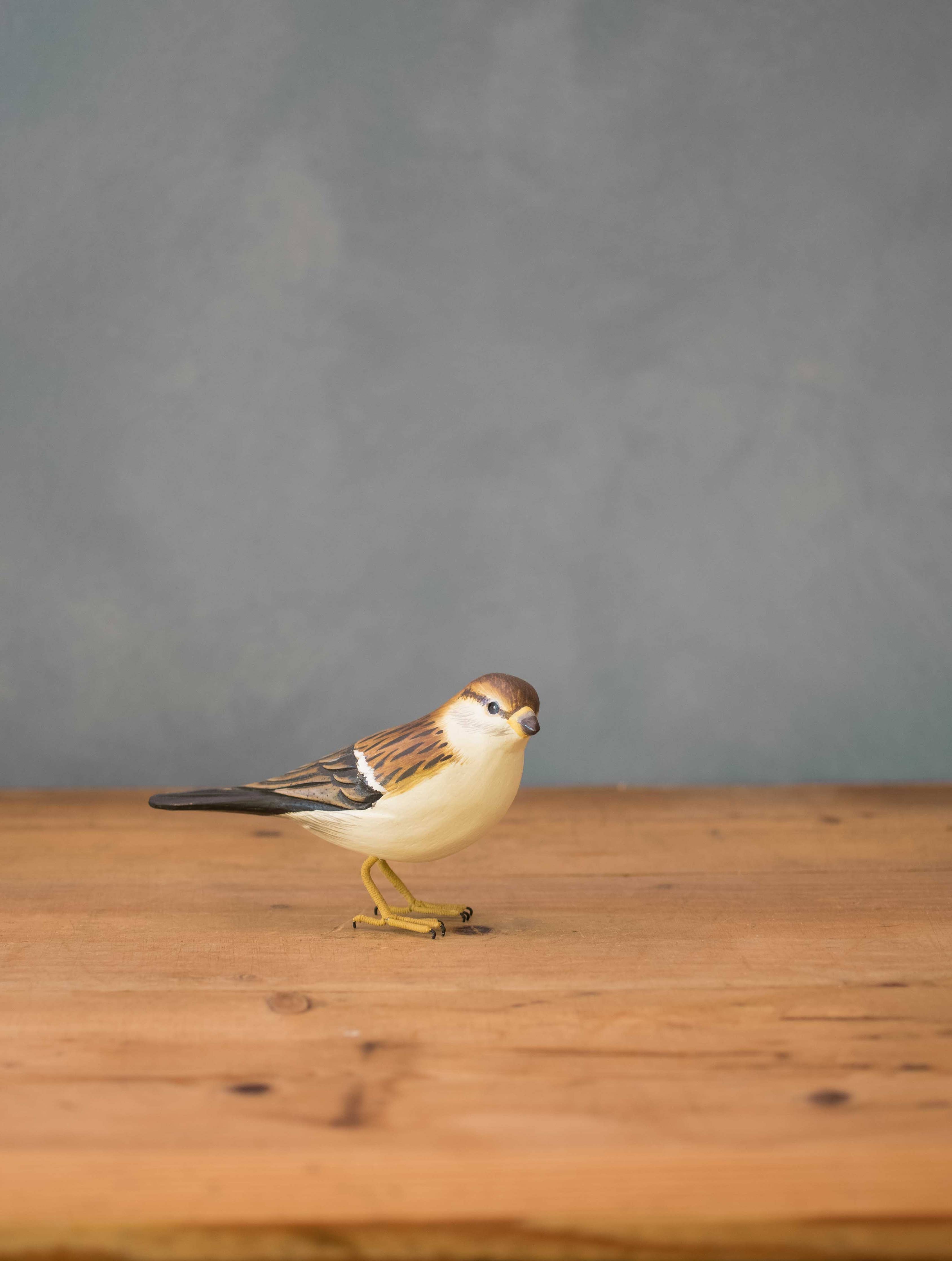 Hand Carved Ornament - Sparrow Bird - 3.5"H