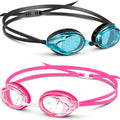 Anti-Fog Swim Goggles with Adjustable Silicone Nose Bridge & Head Strap – No-Leak Pool & Water Sports Swimming Goggles for Adults, Available in 1pc or 2pcs, Indoor & Outdoor Use