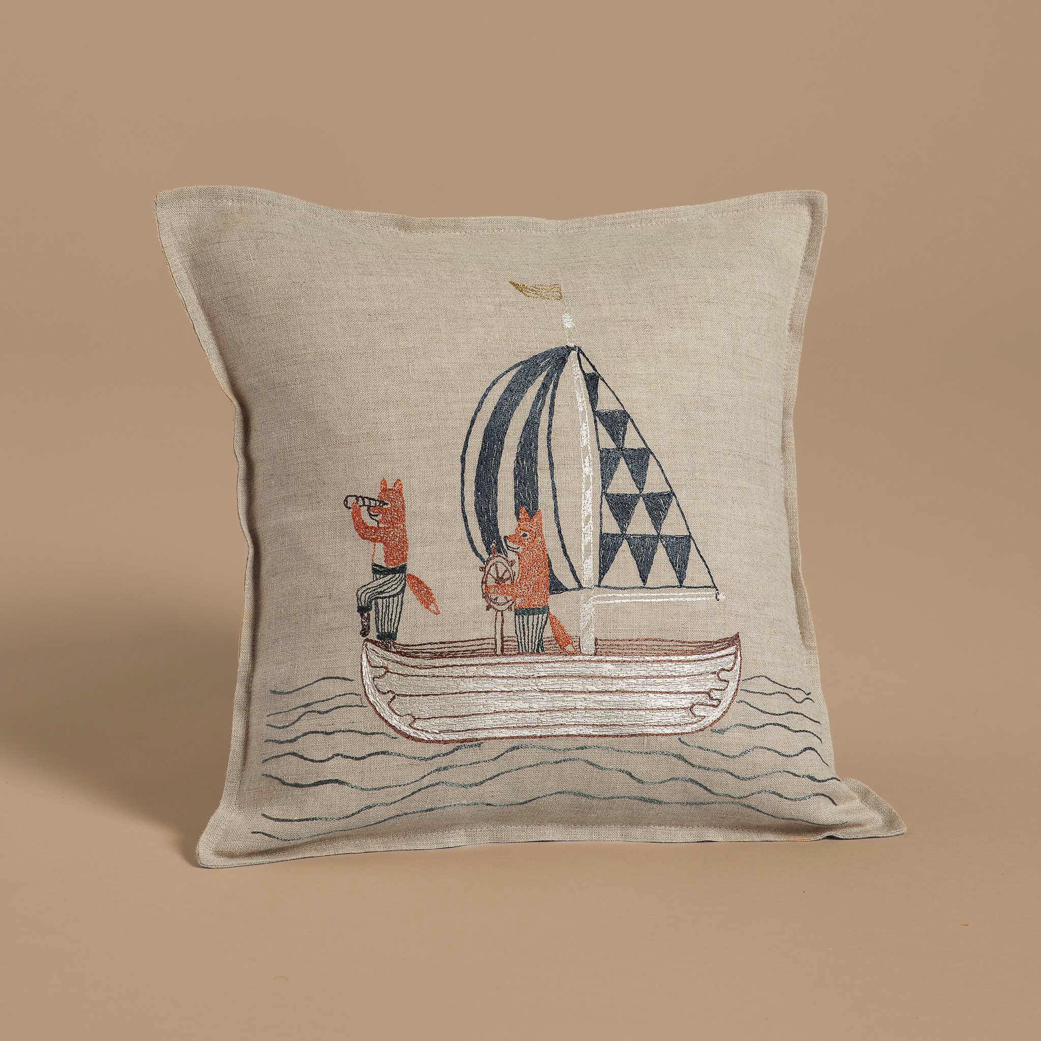 Coral & Tusk Sailing Foxes Pillow