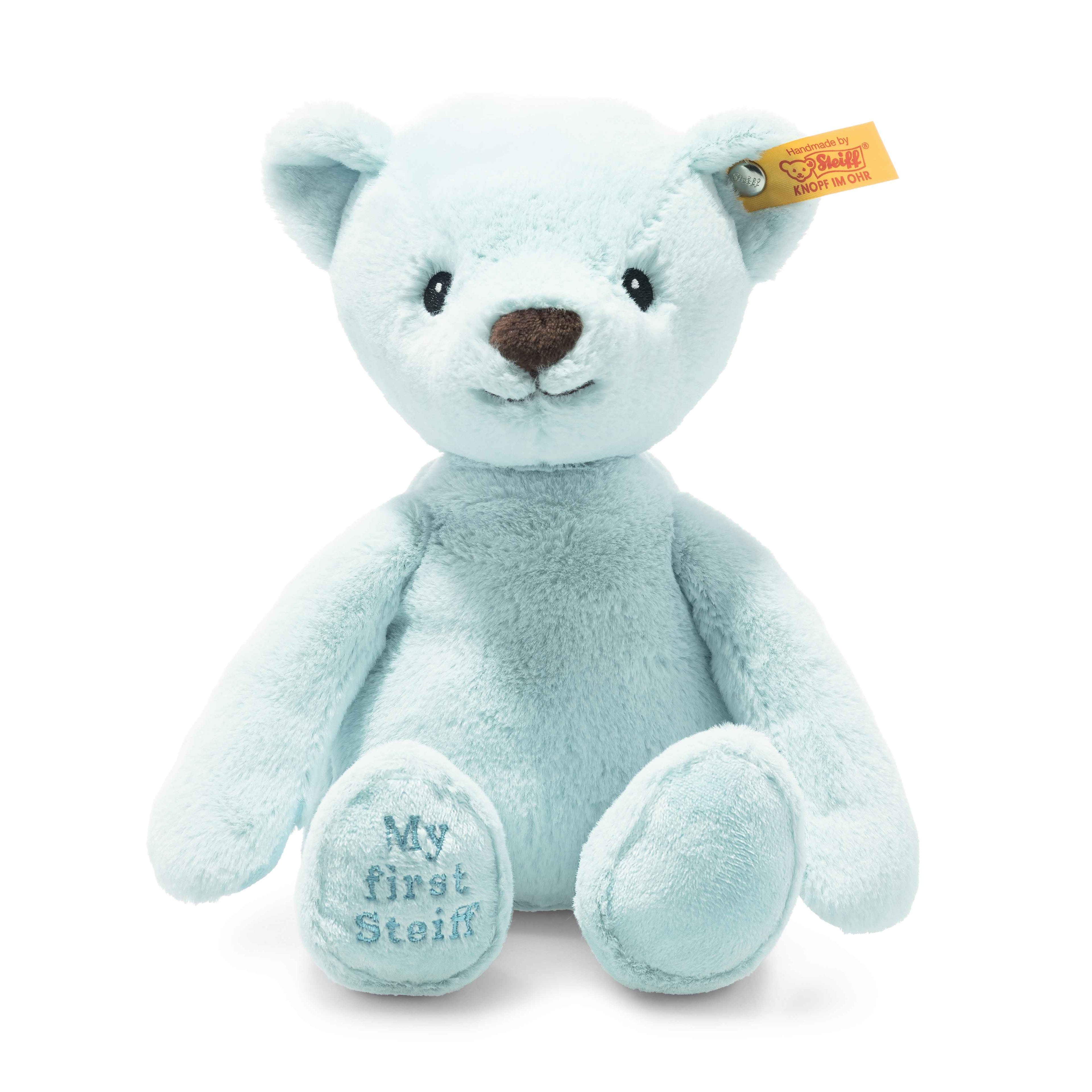 My First Steiff Blue Teddy Bear, 10 Inches
