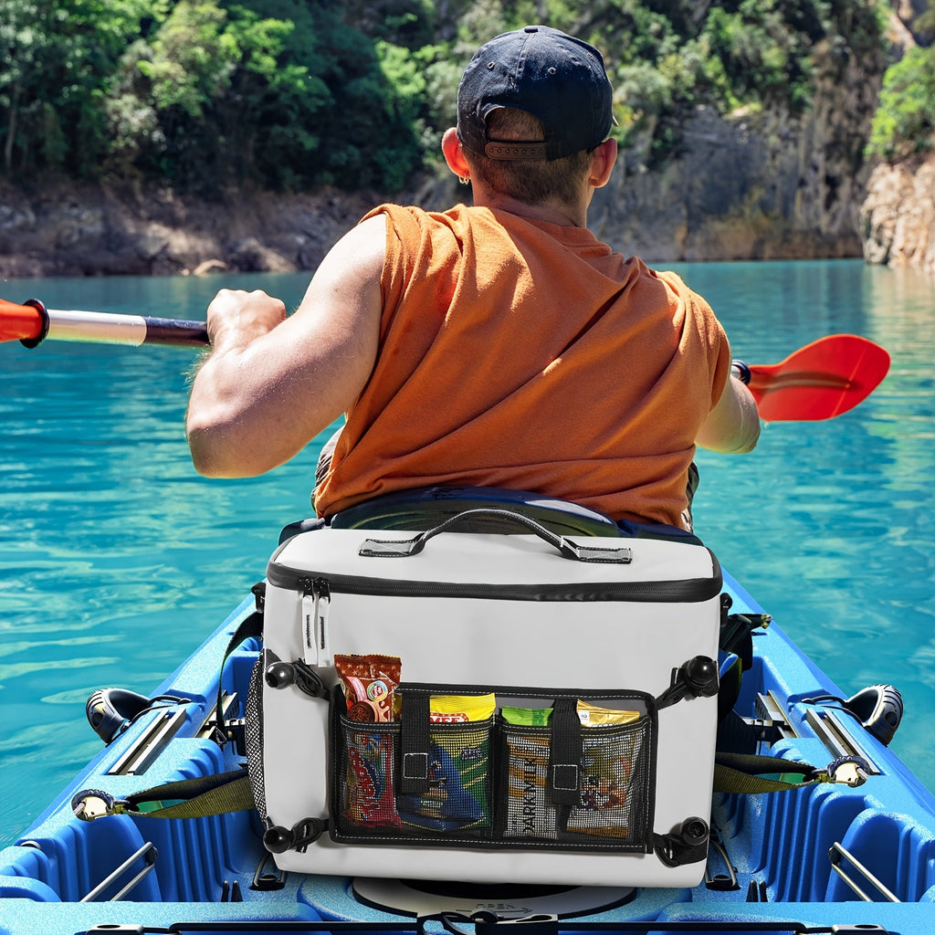 Kayak Cooler Bag with Lawn-Chair Style Seat Back – Insulated Portable Ice Chest for Kayaking, Boating, Beach, Camping & Travel, Adjustable Shoulder Strap, Keeps Drinks & Snacks Cold All Day