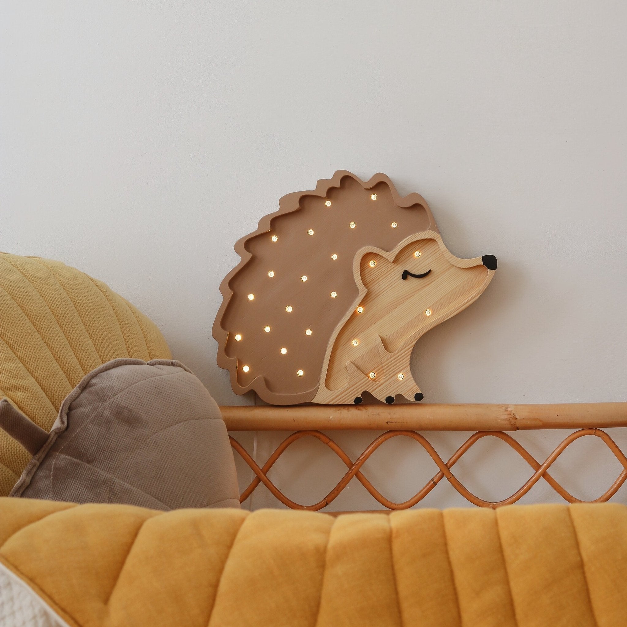 Handmade Wooden Lamp - Hedgehog