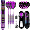 Steel Tip Darts Set 24g Professional Metal Dart Set with Extra Flights & Shafts for Dartboard