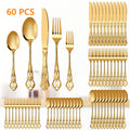 Stainless Steel Flatware Set – Vintage Royal Golden & Silver Silverware Set for 6, Rust-Resistant Dishwasher Safe Cutlery with Forks, Spoons & Knives – Available in 30 / 48 / 60 / 84 Piece Sets