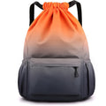 Drawstring Backpack Gym Bag – Large Capacity Nylon Cinch Sack with Strap Pocket, Lightweight Training & Outdoor Travel Bag for Men Women | 4 Gradient Colors