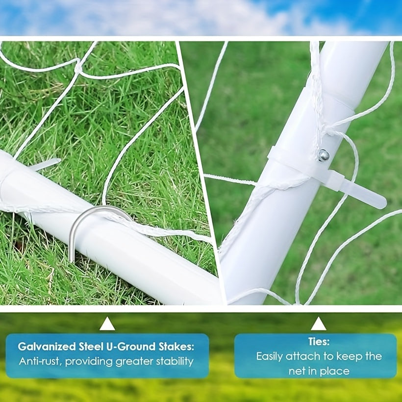 Portable Soccer Goal 12x6 FT with Heavy Duty Steel Frame Net & Ground Stakes for Backyard Home School Practice