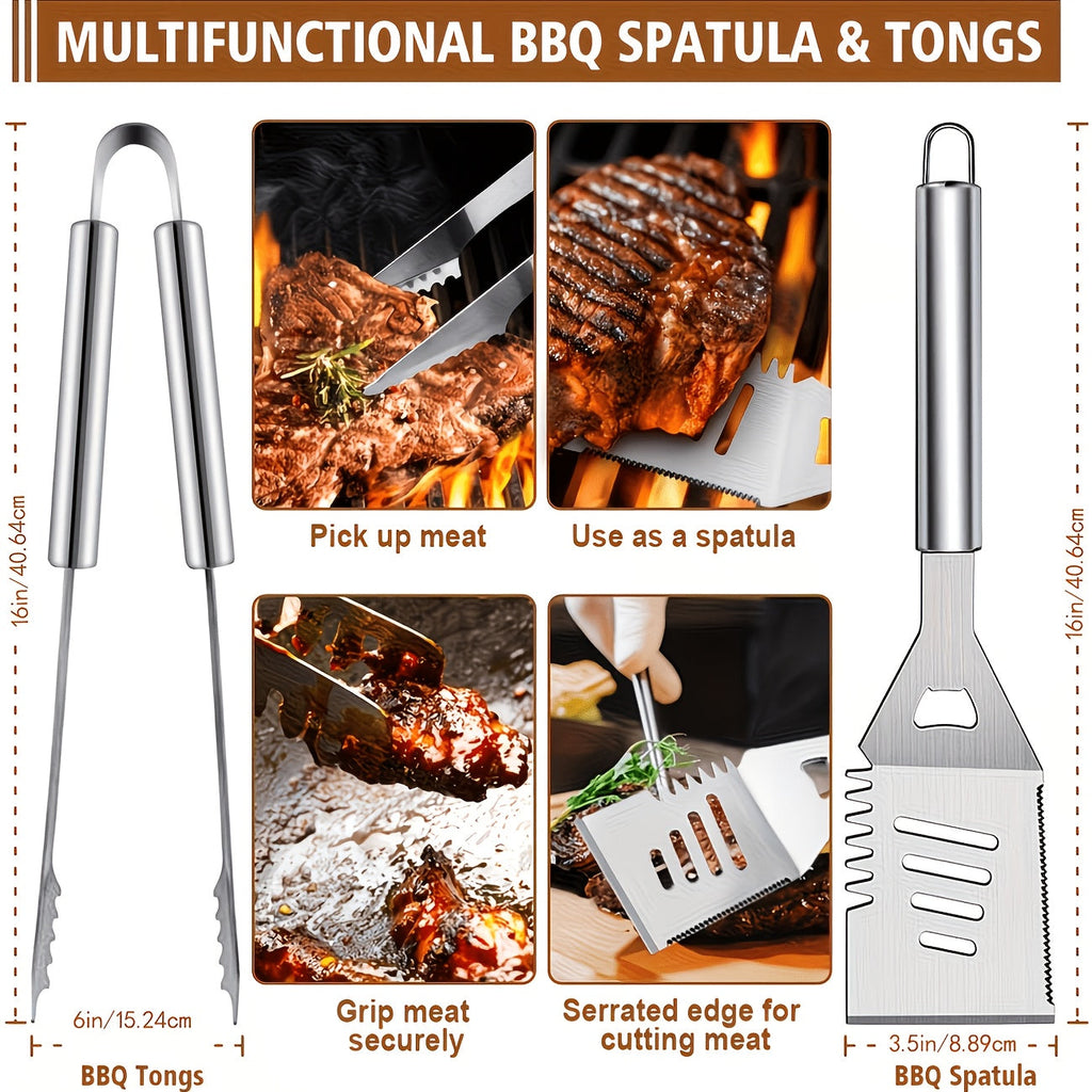 BBQ Griddle Tool Set with Aluminum Case, Oversized Spatula, Griddle Cover & Grill Scraper, Portable Outdoor Grilling Kit for Camping Parties Family Gatherings