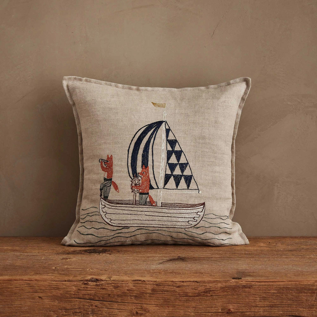 Coral & Tusk Sailing Foxes Pillow