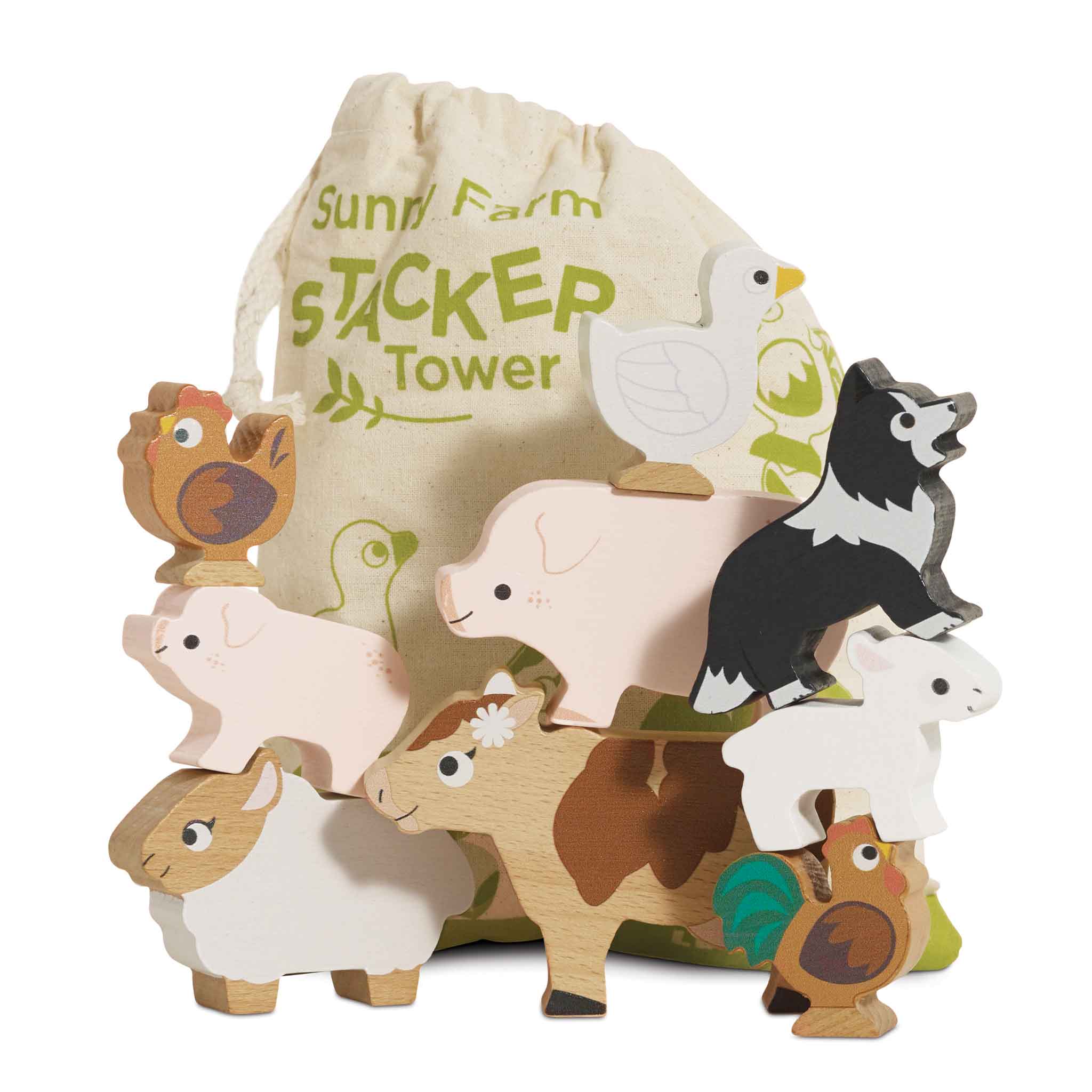 Farmyard Stacking Animals and Bag