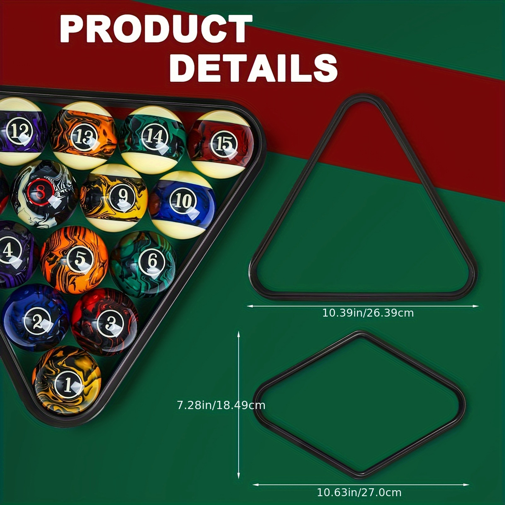 Pool Balls Billiard Set 20 Piece Complete Kit with 16 Fancy Billiard Balls 2 Diamond Pool Cue Sticks and 2 Ball Racks Full Billiard Table Accessories for Adults Men Home Office Bar Entertainment