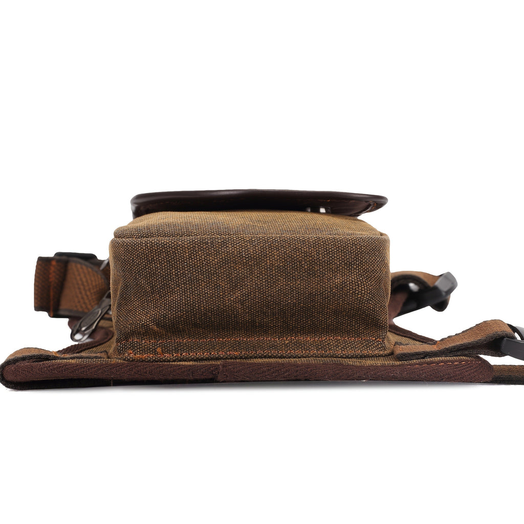 Vintage Canvas Sling Bag for Men Multifunctional Crossbody Chest Bag Waist Bag Shoulder Bag Leg Bag Hiking Outdoor Sports Travel Bag Adjustable Strap Dark Brown