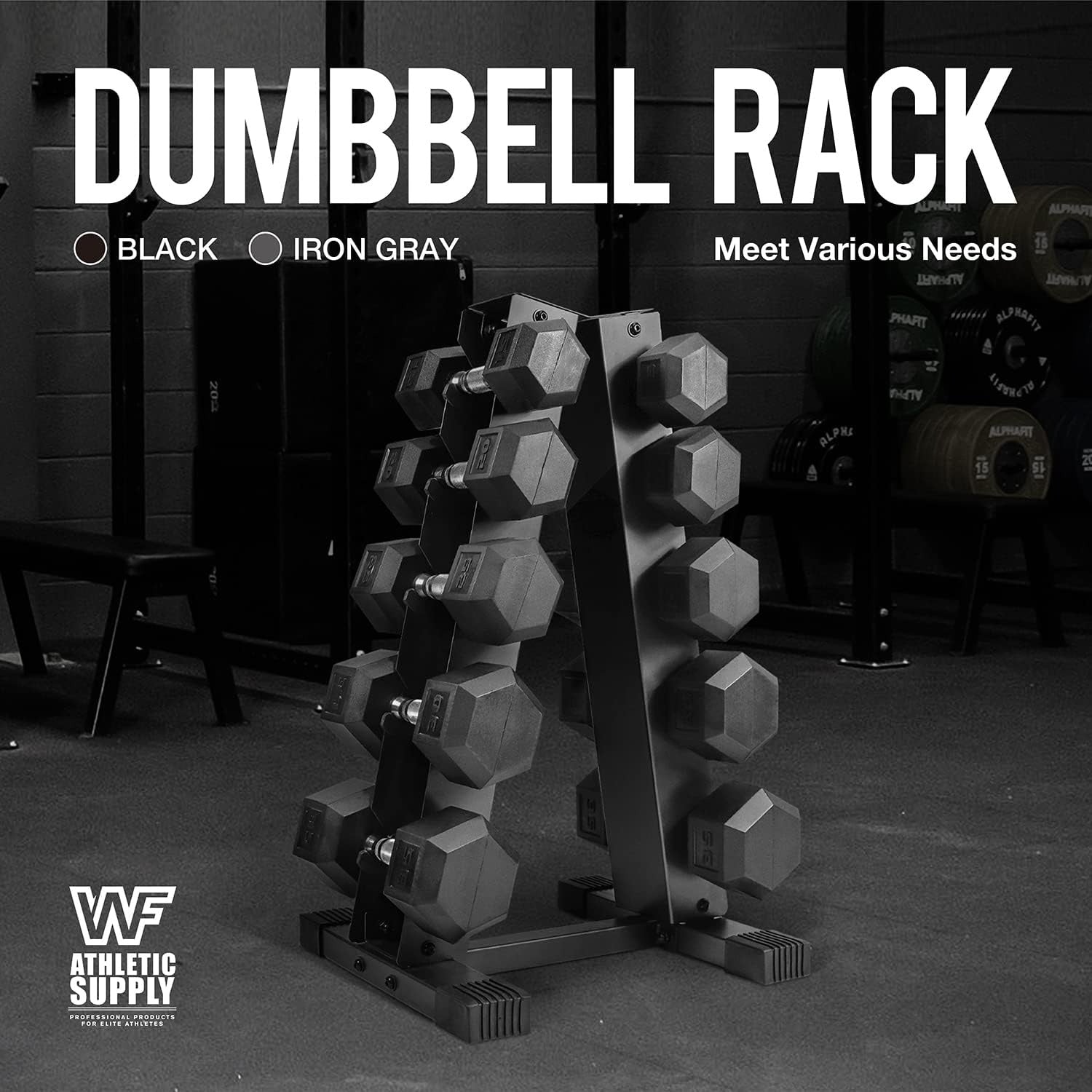 Dumbbell Rack A-Frame 5-Tier Heavy Duty Weight Storage Stand – Space-Saving Vertical Dumbbell Holder for Home Gym, Holds 5-25LB Hex & Rubber Dumbbells