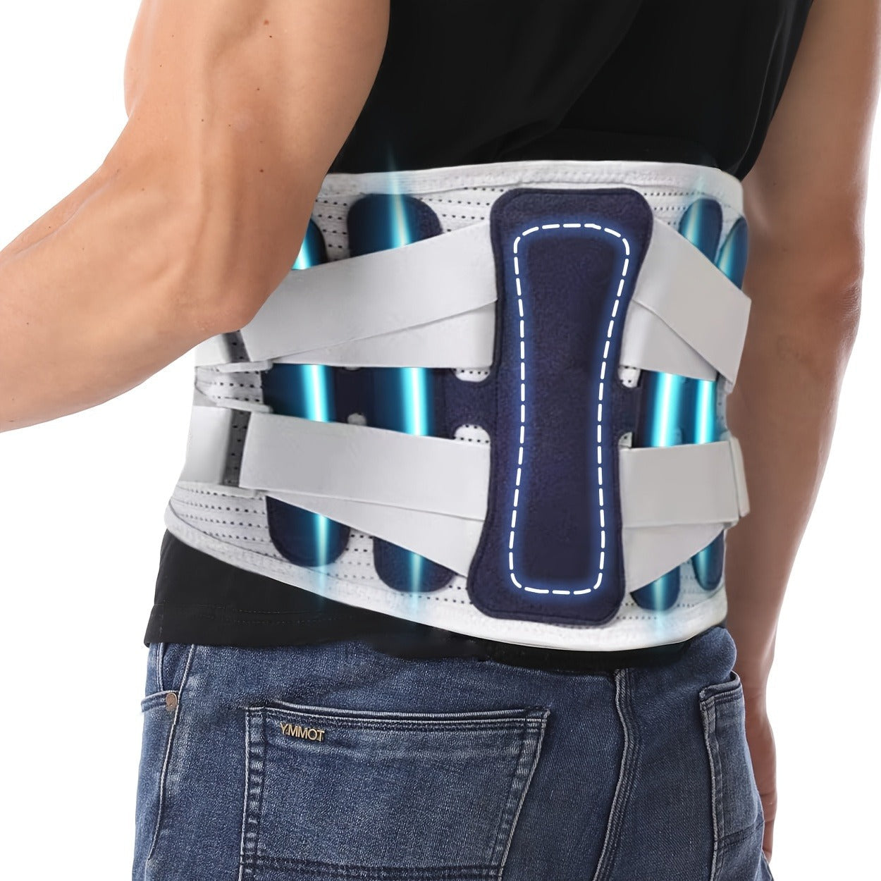 Lumbar Support Belt for Men & Women – Adjustable Lower Back Brace with Aluminum Alloy Reinforcement, Breathable Hook-and-Loop Waist Support for Gym, Office, Warehouse & Heavy Labor (M–XXXL)