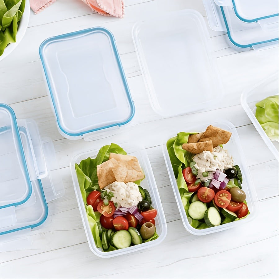 Sealed Food Storage Containers with Lids - Microwave Safe Outdoor Picnic Lunch Box Set for Salads, Fruits, Vegetables & Sandwiches, Durable Leak-Proof Meal Prep Containers, Available in 24/40/48pc Sets