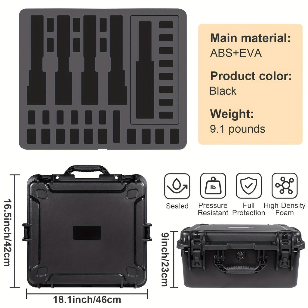 Hard Pistol Case Holds 5 Handguns & 30 Magazines - Lockable Travel Gun Case with Pre-Cut Foam, Silica Gel Canister, ABS Hard Shell, Multiple Pistol Storage Box for Handguns Under 11 Inches