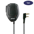 Walkie Talkie Speaker Mic 3.5mm Jack for Baofeng BF-888S UV-5R & Kenwood TK Series – Coiled Cable, 360° Rotating Clip