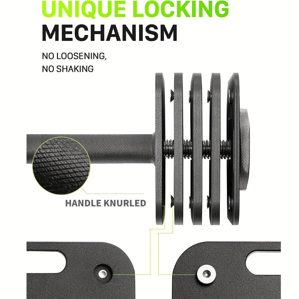 Quick-Lock Adjustable Dumbbell Set 10–80LB – 5LB Increments Square Weight Plates for Home Gym Fitness, Compatible Longer Screws & Add-On Plates Available