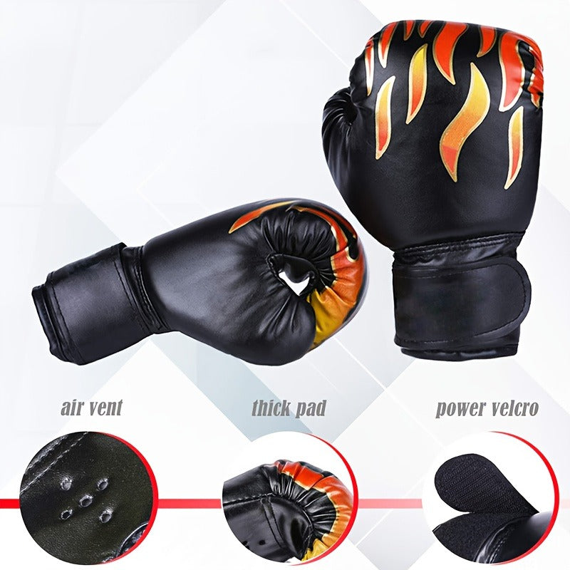 Boxing Training Gloves with Pearl Sponge Padding – Professional Shockproof Faux Leather Gloves for Muay Thai, Sparring, Fighting & Taekwondo, Wrap-Around Wrist Support for Men & Women