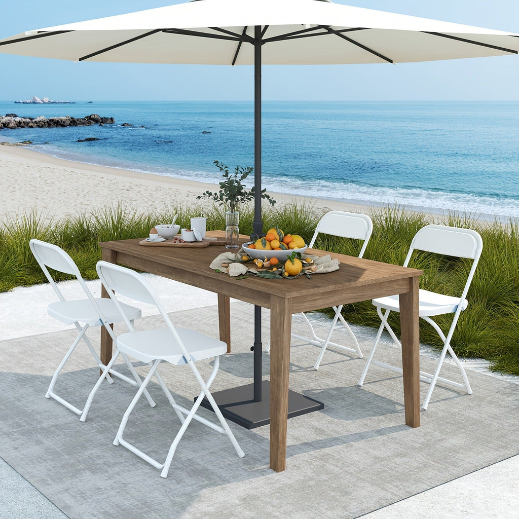 Commercial Folding Chairs Stackable – 350lb Heavy Duty Steel Frame, Weather Resistant Plastic, Indoor & Outdoor Event Seating – White or Black, 4 to 20 Pack for Weddings & Parties