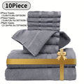 Cotton Bath Towel Set 6/10 Piece - 100% Pure Cotton Large Bath Towels for Women & Men, Highly Absorbent Quick Dry Spa Hotel Quality Towels for Bathroom, Bedroom, Gym, Pool & Travel, Soft Fluffy Luxury Towel Sets