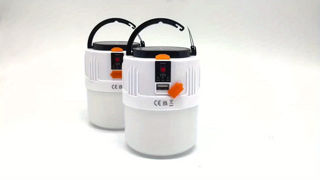 Portable Solar Lantern 4-Pack – LED Camping Lantern Rechargeable, 1200mAh Solar Panel & USB Charging, 3 Lighting Modes, Lightweight Tent Light for Power Outage, Emergency, Hurricane & Car Repair