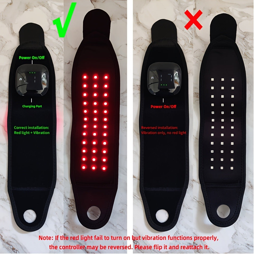 Red Light Therapy Wrist Wrap 660nm 850nm - Infrared LED Wrist Brace with Vibration for Hand & Wrist Pain Relief, Adjustable Strap Fits Left & Right Hand, Unisex Wearable Recovery Device for Office & Daily Use