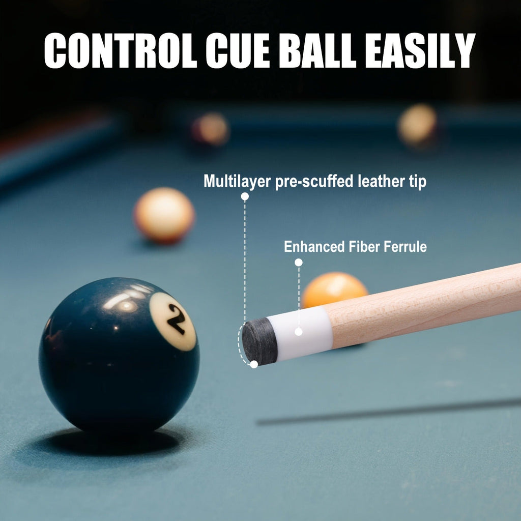Professional Billiard Cue Stick 58 Inch Canadian Maple Wood – 12.5mm Tip, 19oz / 19.5oz / 20oz, Irish Linen Grip, 5 Color Options – Pool Cue for House, Bar & Club