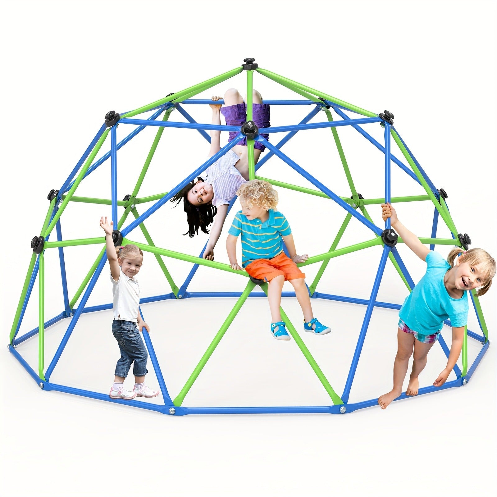 10FT Kids Climbing Dome with Hammock Swing Disc Swing Backyard Jungle Gym Steel Frame Outdoor Play Equipment 1000 LBS Capacity Gift for Boys Girls Ages 3-10