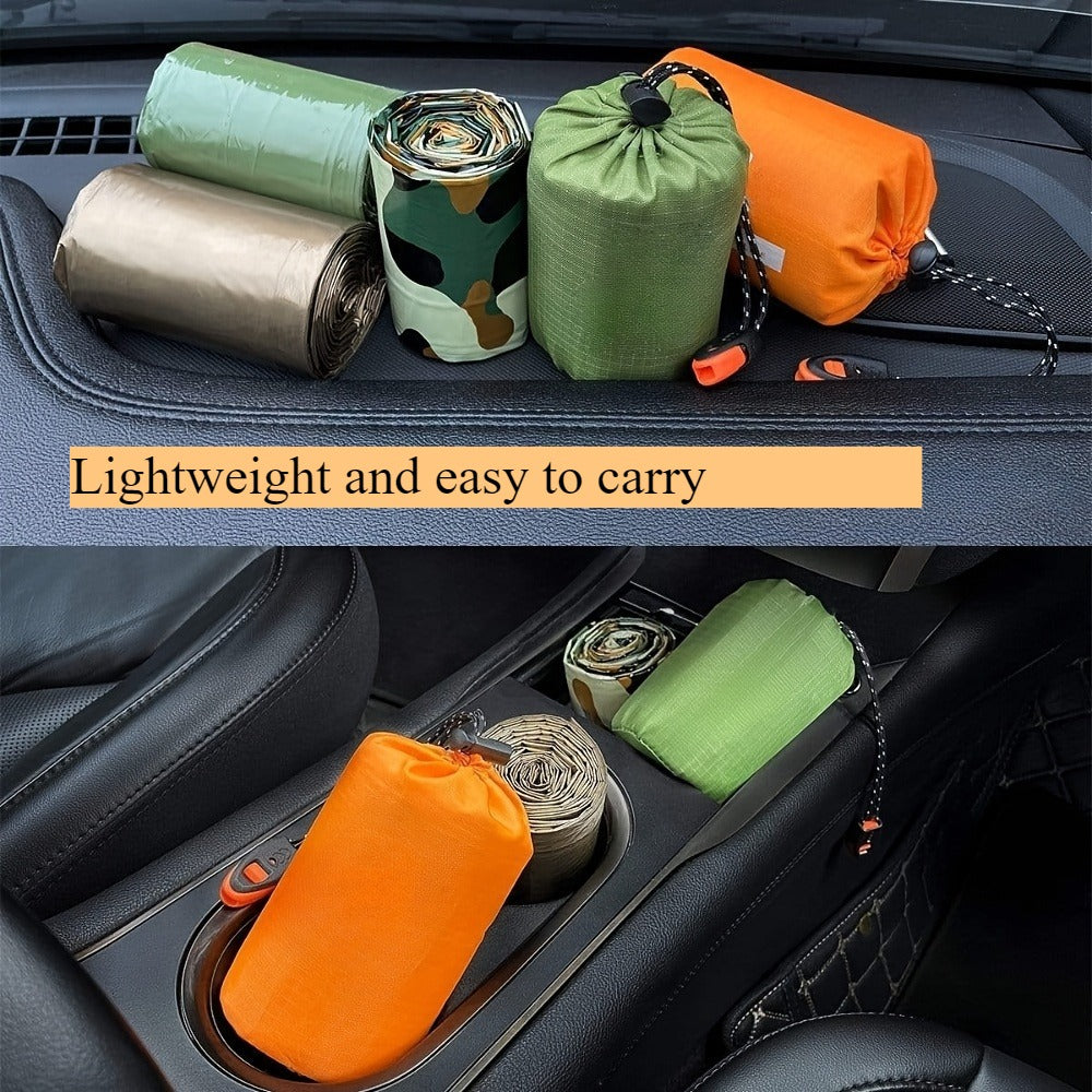 Emergency Sleeping Bag 4-Pack with Survival Whistles – Mylar Thermal Blanket Shelter Bag, Lightweight Waterproof Bivy Sack for Camping, Hiking, Backpacking & Outdoor Survival Gear