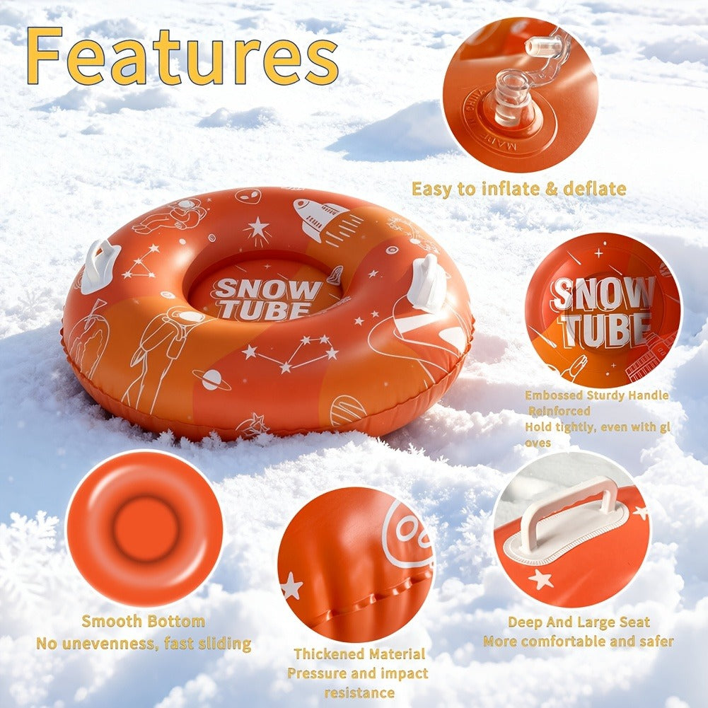 Snow Tubes for Adults 36 Inch 3-Pack – Extra-Large PVC Snow Sleds with 2 Dual Handles, Heavy-Duty Inflatable Snow Tubes for Hill Sledding, Ski Resort & Outdoor Winter Snow Sports