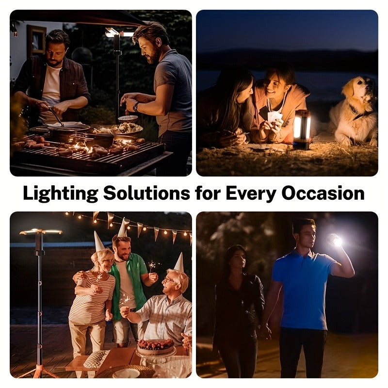 Rechargeable Camping Light with Stand 15000mAh 20000mAh High Capacity LED Tent Lamp - Portable Battery Powered Lantern for Camping Hiking Fishing Power Outages Emergency Outdoor Use