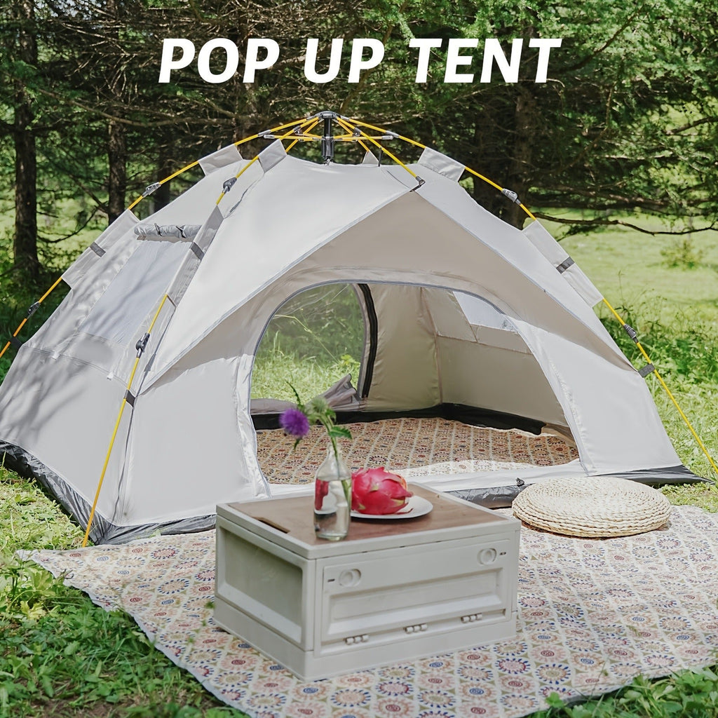 Pop Up Camping Tent Instant Setup – Automatic Windproof Lightweight Tent with Dual Doors & Mesh Windows, All-Season Waterproof Design for 1-3 & 3-4 Person, Ideal for Camping, Hiking & Travel