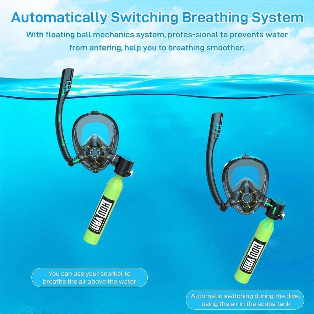 Aluminum Alloy Mini Diving Tank 0.5L – Portable Scuba Oxygen Cylinder with Regulator for Underwater Photography Snorkeling Recreation Leisure Diving Adults