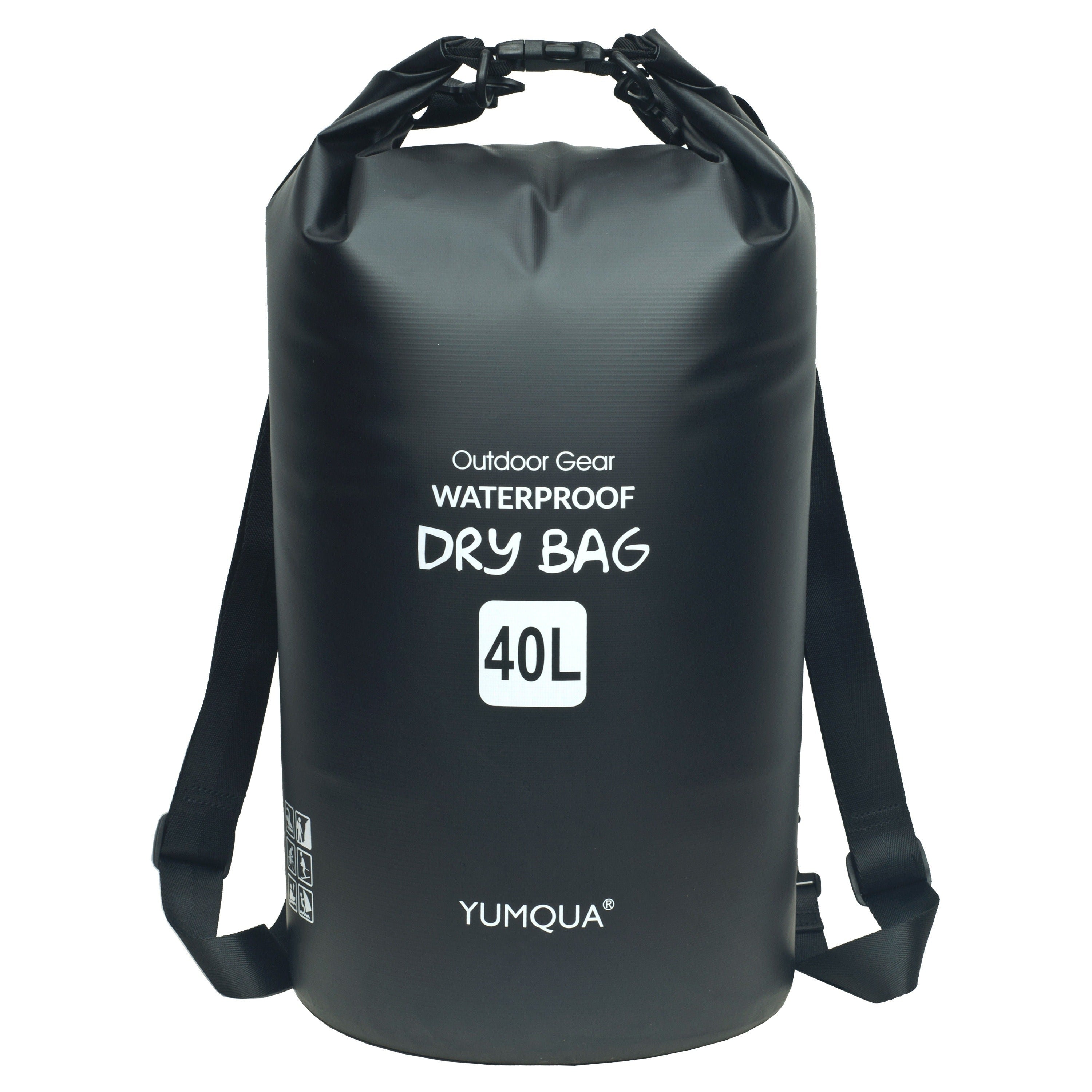 Waterproof Dry Bag Backpack 40L Roll Top Lock Closure PVC Floating Storage Bag for Kayaking Boating Swimming Hiking Camping Fishing Black Army Green Blue Yellow