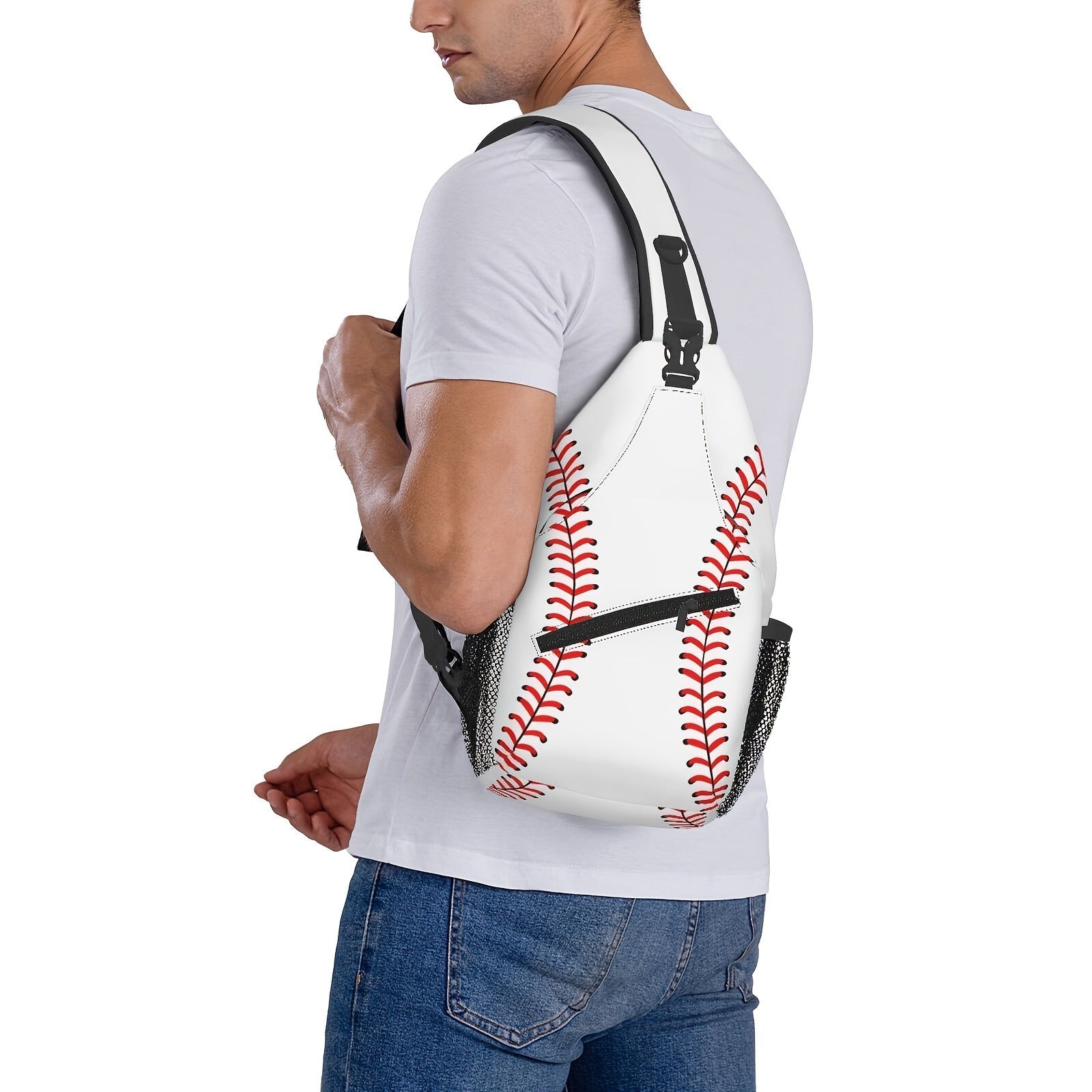 Baseball Sling Bag Crossbody Backpack for Men & Women - Sports Chest Shoulder Bag for Baseball Training, Game Day, Gym, Outdoor & Travel, Lightweight One Strap Daypack