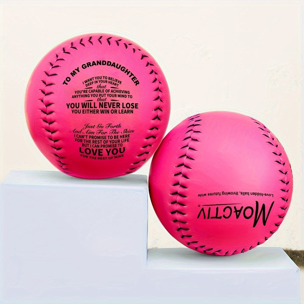 Inspirational PU Softball Gift for Granddaughter Birthday Christmas