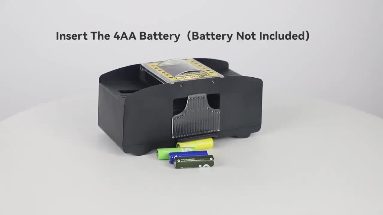 Automatic Card Shuffler 2 4 6 Deck | Battery Powered Transparent Design | Easy One-Button Operation for Poker Family Game Night Card Games | Durable Plastic Ages 14+ Normal Type