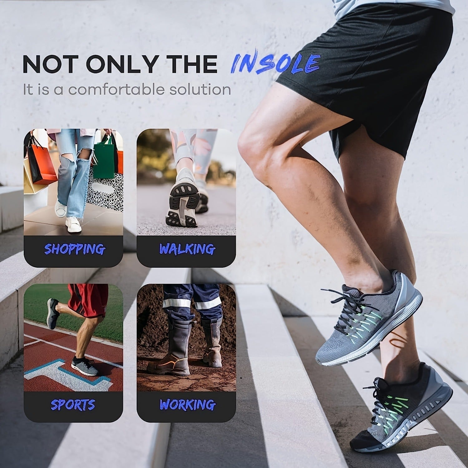 Arch Support Insoles Flat Feet Heavy Duty Shoe Inserts Men Women Work Boots