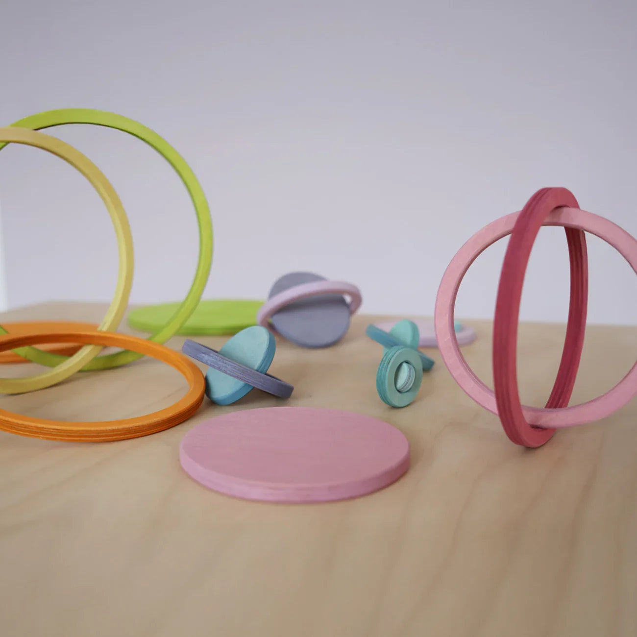 Grimm's Concentric Circles and Rings Building Set - Pastel
