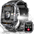 Smart Watch for Men with Call Function, IP68 Waterproof Outdoor Smartwatch 2.02" LED Flashlight, 400mAh Battery, Compass Pedometer Calorie Pressure Monitor Fitness Tracker for iPhone Android