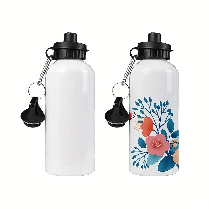 Aluminum Water Bottle Set of 6 – 600ml / 20oz Shatterproof Lightweight Sport Bottles with Matte Finish for Hiking, Camping, Cycling & Outdoor Adventures – Sublimation Ready