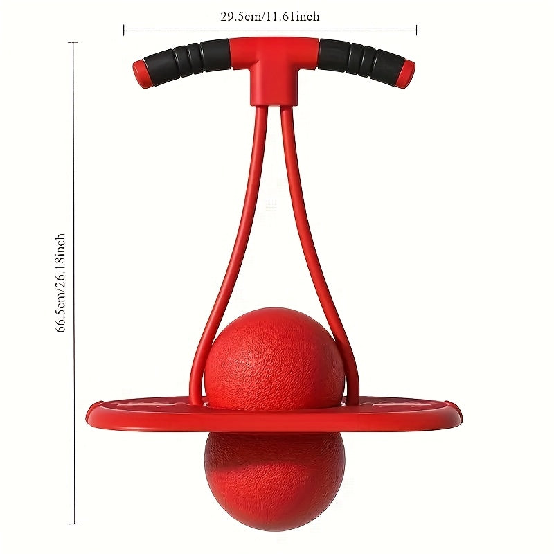 Bounce Ball with Handle for Kids & Adults – High-Elasticity Hopper Ball, Durable Wear-Resistant Jumping Ball for Fitness & Outdoor Fun, No Battery Needed, Purple, Red & Blue, Great Festival Gift