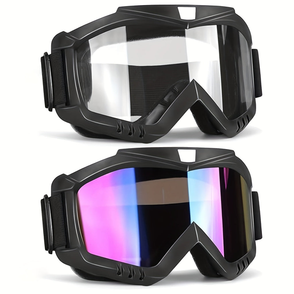 Ski Goggles 2-Pack Unisex UV400 Anti-Fog TPU Frame Adjustable Elastic Strap Snow Goggles for Skiing Snowboarding Ice Hockey Alpine Skiing – Fits All Face Shapes