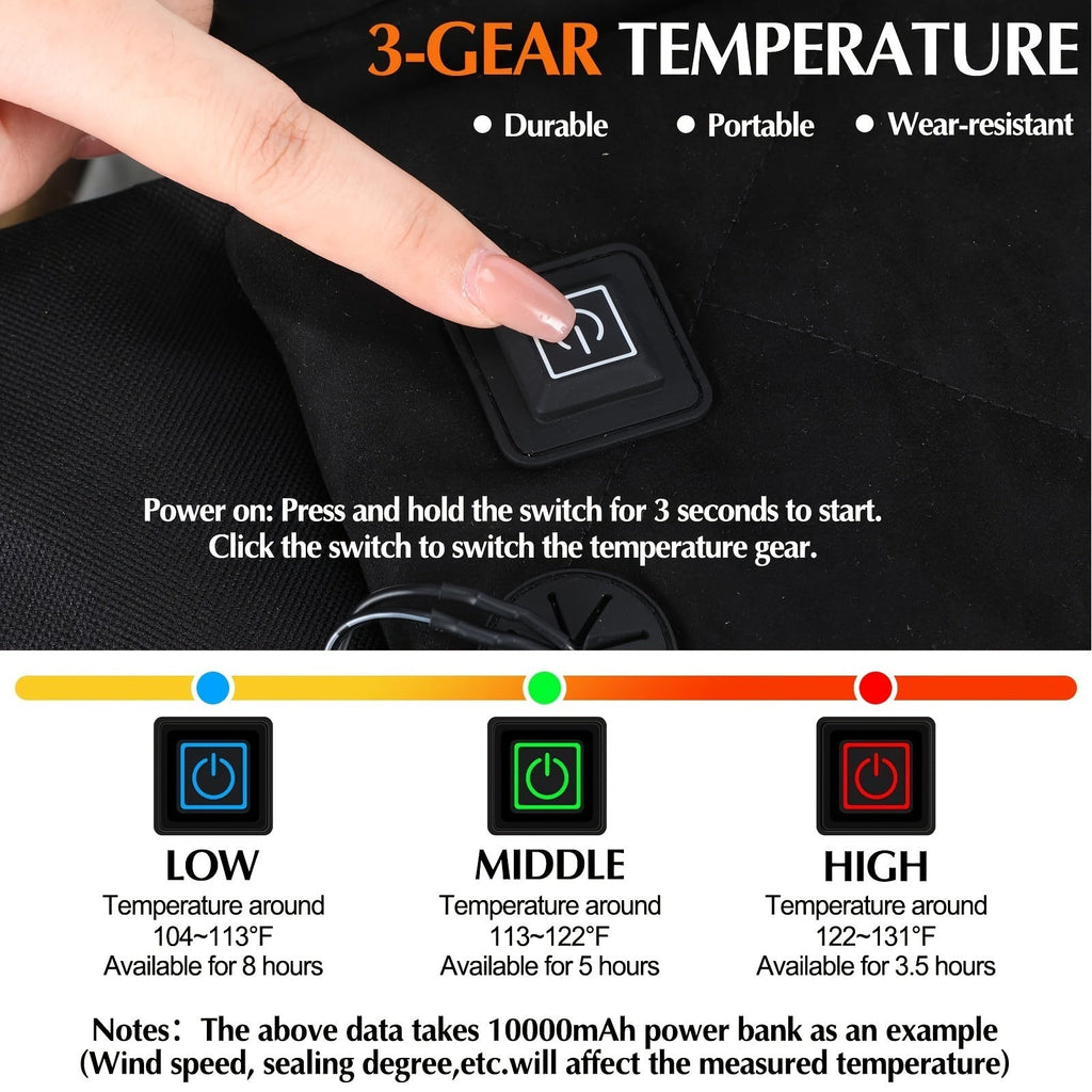 USB Heated Seat Cushion Foldable Heating Pad with 3 Adjustable Heat Modes – Portable Electric Warming Cushion for Stadium, Camping, Office & Outdoor Use, Available in 1pc & 2pcs (USB Power, No Battery)