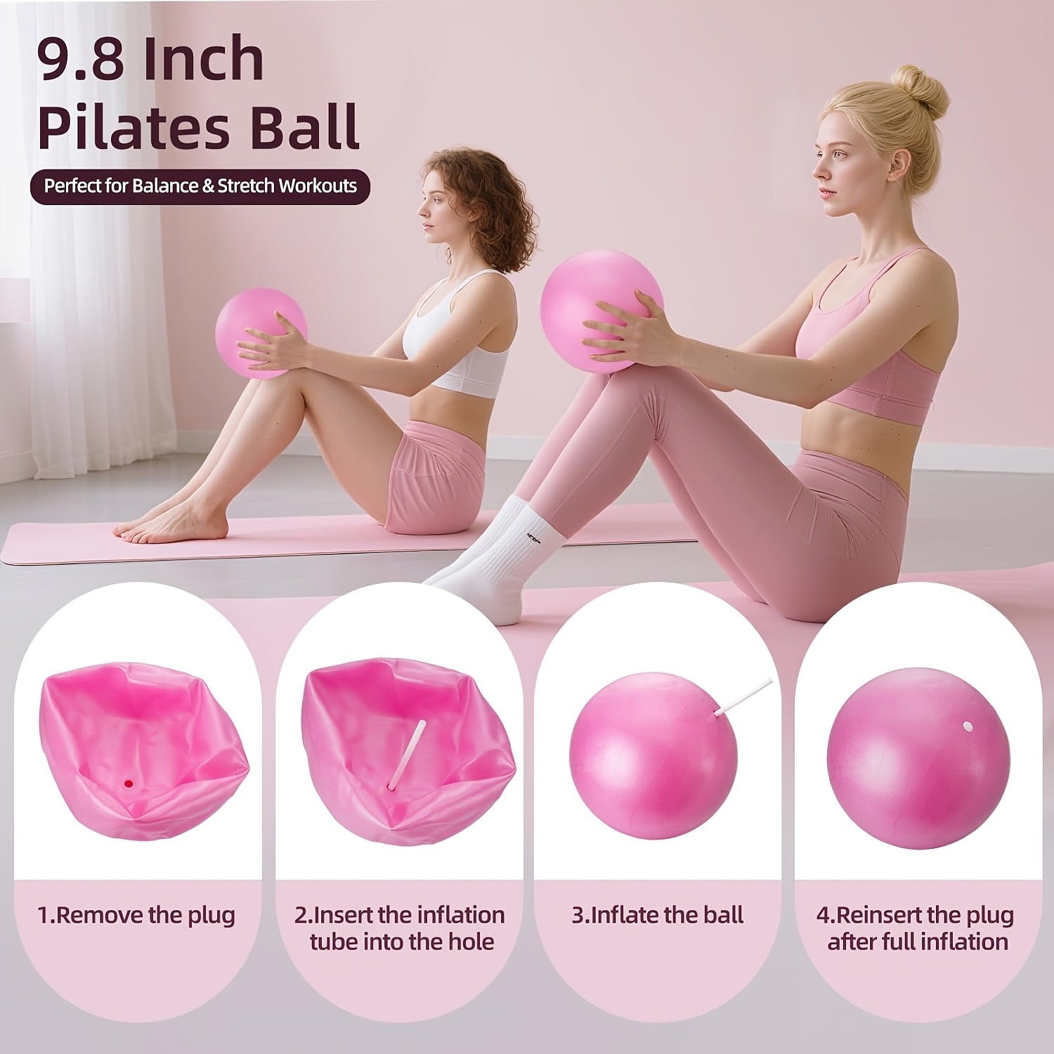 Pilates Kit for Women 14-in-1 – Pilates Ring, 2 Balls, 5 Resistance Bands & Yoga Block for Full Body Core & Flexibility Training, Portable Home Pilates Set