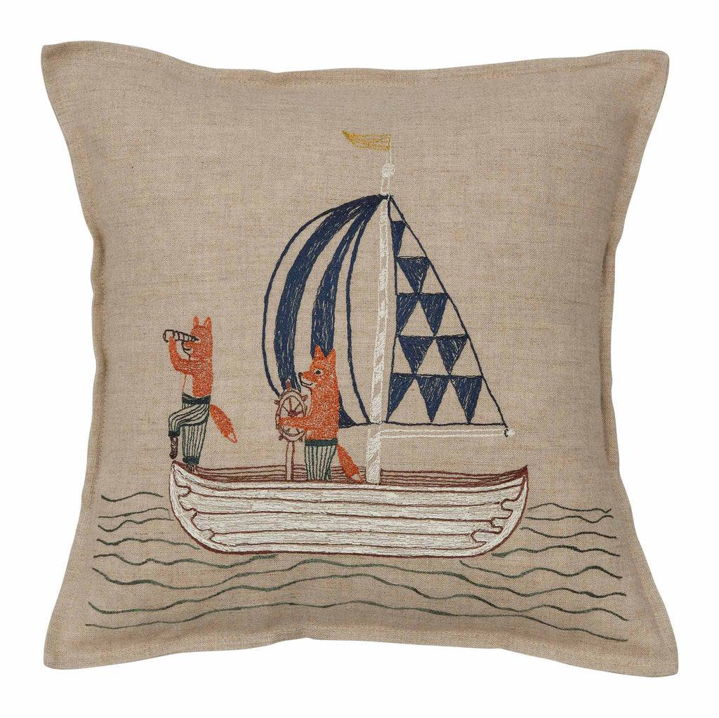 Coral & Tusk Sailing Foxes Pillow